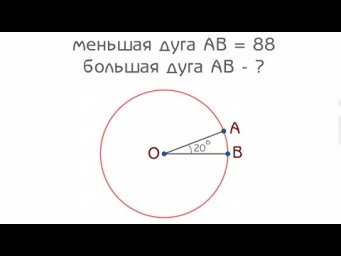 Дан центральный угол и длина меньшей дуги. Найти длину большей дуги