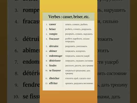 Synonymes du verbe casser #французскийснуля #французскийонлайн #французскийпополочкам #учитьфранцузс