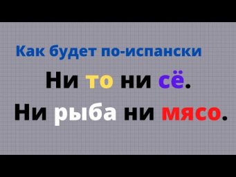 Как будет по испански Ни то ни сё. Ни рыба ни мясо. #shorts