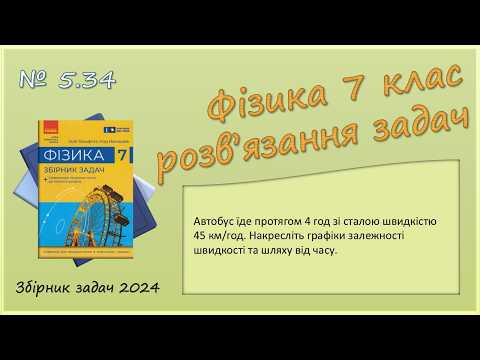 ФІЗИКА-7 | Задача № 5.34 | Графіки швидкості та шляху від часу ФІЗИКА-7 | Задача № 5.34 | Графіки швидкості та шляху від часу