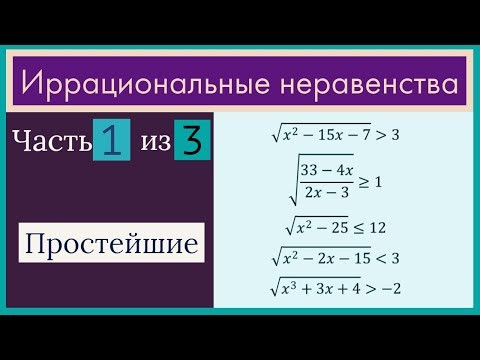 Иррациональные неравенства Часть 1 из 3 Простейшие неравенства