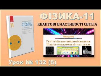ФІЗИКА-11 | Урок 132 (8) | Рентгенівське випромінювання. Шкала електромагнітних хвиль.