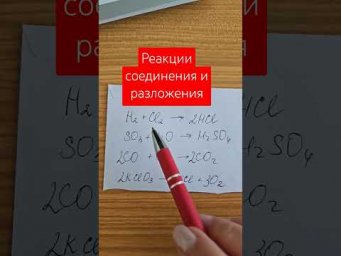 Реакции соединения и разложения #химия