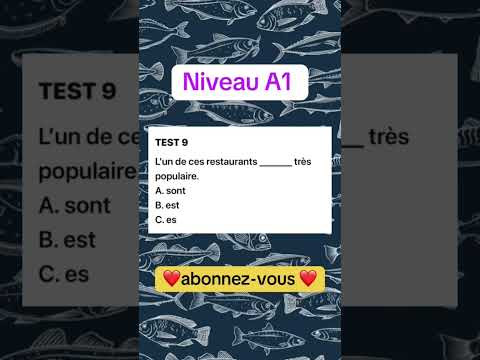 Test 9 Niveau A1 #французскийпополочкам #урокифранцузького #французский #учитьфранцузский #репетитор