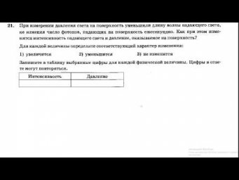 ЕГЭ  физика 2020. 20 вариантов. С.Б.Бобошина. Вариант 2. Задание 21