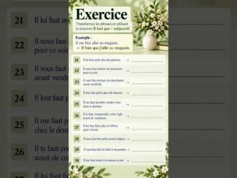 Exercice #французскийпополочкам #урокифранцузького #французский #education