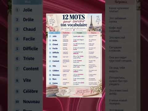 12 mots fran&ccedil;ais #французский #французскийпополочкам #урокифранцузского #учитьфранцузский