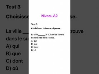 Test 3 niveau A2 #французский #учитьфранцузский #французскийпополочкам #французскийязык #