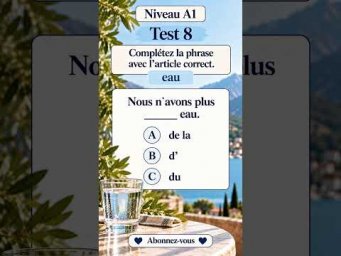 Test 8 NIVEAU A1 #французскийпополочкам #урокифранцузького #французский #грамматикафранцузский
