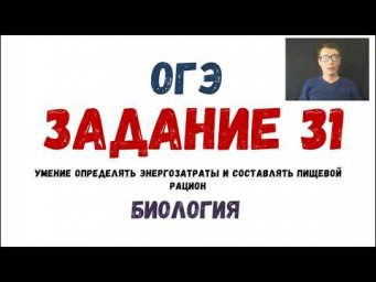 Рацион питания составление меню ОГЭ Биология Разбор Задания 31 Рохлов 2019