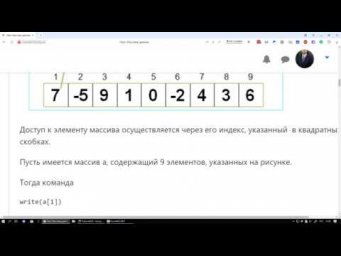 Pascal. Массивы. Заполнение массива. Вывод массива.