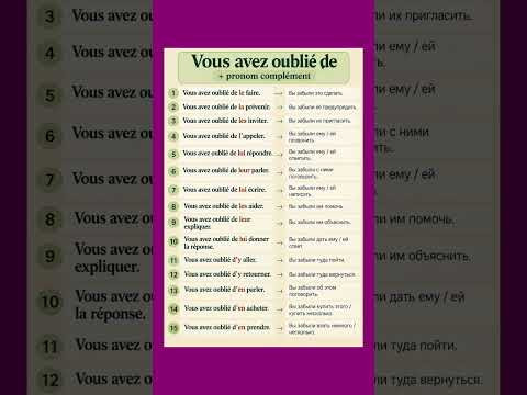 Vous avez oubli&eacute; de * COD/COI/Y/EN #французскийснуля #французскийонлайн #французскийпополочкам #учи