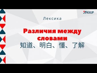 Различия между словами: 知道、明白、懂、了解