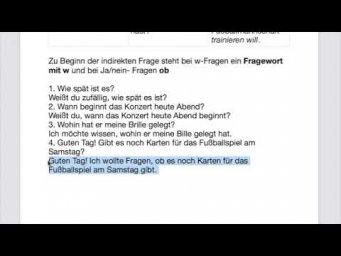 Indirekte Frage/Косвенные вопросы в немецком языке.