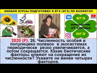 ЗАДАНИЕ ЕГЭ 2020 ГОДА  ПРО ЧИСЛЕННОСТЬ ПОЛЕВОК