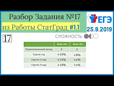 Разбор Задачи №17 из работы Статград от 25 сентября 2019 ( РешуЕГЭ 516384)