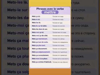 Verbe METTRE #французский #французскийпополочкам #урокифранцузского #учитьфранцузский