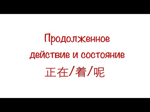 Продолженное действие и состояние 正在/在/着/呢 HSK 3/4/5