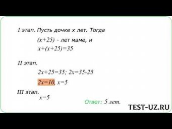 Математическая модель и текстовые задачи