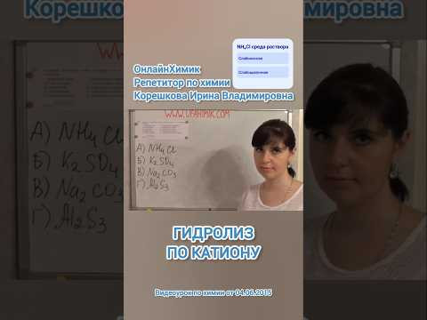 NH₄Cl Хлорид аммония Гидролиз по катиону • ХИМИЯ ЕГЭ • Репетитор по химии Корешкова И.В. ОнлайнХимик NH₄Cl Хлорид аммония Гидролиз по катиону • ХИМИЯ ЕГЭ • Репетитор по химии Корешкова И.В. ОнлайнХимик