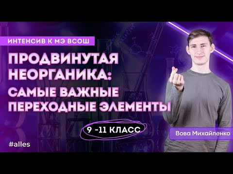 Продвинутая неорганика: переходные металлы | Интенсив к муниципальному этапу | Alles Продвинутая неорганика: переходные металлы | Интенсив к муниципальному этапу | Alles