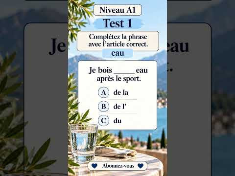 Test 1 NIVEAU A1 #французскийпополочкам #урокифранцузького #французский #грамматикафранцузский Test 1 NIVEAU A1 #французскийпополочкам #урокифранцузького #французский #грамматикафранцузский