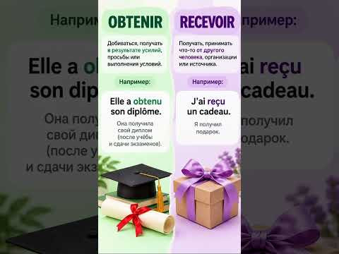Obtenir или recevoir #французскийпополочкам #урокифранцузького #французскийонлайн Obtenir или recevoir #французскийпополочкам #урокифранцузького #французскийонлайн