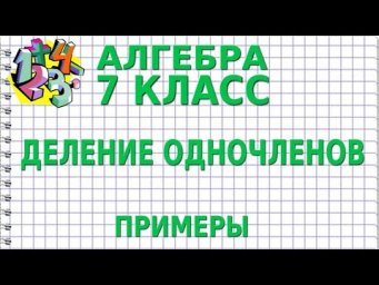 ДЕЛЕНИЕ ОДНОЧЛЕНОВ. Примеры | АЛГЕБРА 7 класс