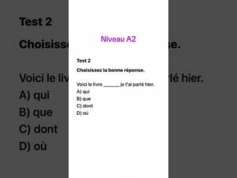 Test 2 niveau A2 #французский #учитьфранцузский #французскийпополочкам #французскийязык #