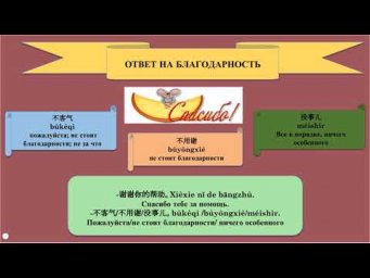 Китайский язык с нуля: Ответ на благодарность