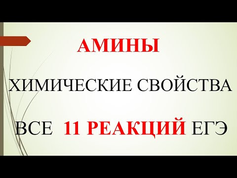 Амины. Химические свойства. Все 11 реакций ЕГЭ.