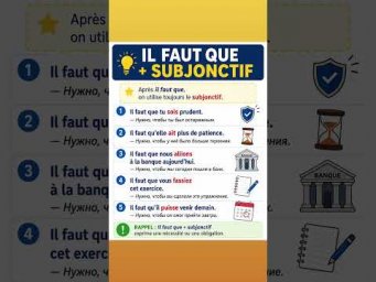 Il faut que+subjonctif #французский #французскийснуля #французскийонлайн #французскийпополочкам