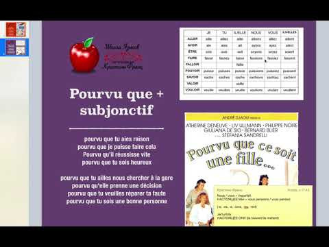 Французский язык 2. Грамматика в деле Subjonctif. Грамматическая разговорная конструкция Pourvu que