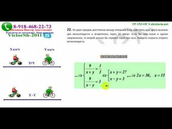 МАТЕМАТИКА К ОГЭ ЗАДАНИЕ 22 из ТР 153