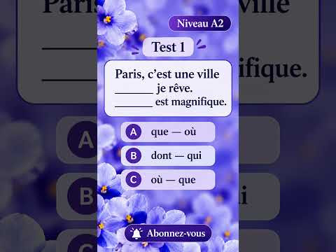 Test 1 NIVEAU A2 #французскийпополочкам #урокифранцузького #французскийонлайн #грамматикафранцузский