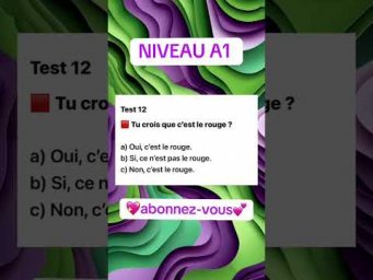 Test 12 NIVEAU A1 #французскийпополочкам #урокифранцузького #французский #education #fran&ccedil;ais