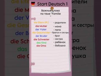 Start Deutsch 1: Важные слова по теме &ldquo;Familie&rdquo; #startdeutsch1 #goethezertifikat #немецкийснуля