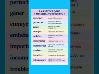 Мешать, тревожить #французский #французскийпополочкам #урокифранцузского #учитьфранцузский