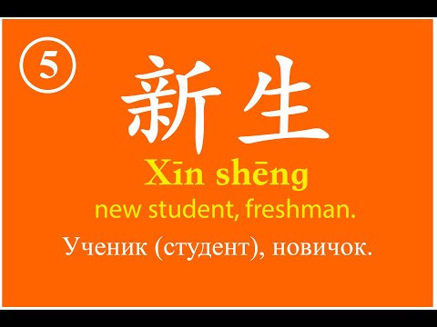 Урок 1-5 Словарный запас китайского языка, Chinese vocabulary - 新生