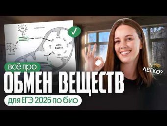 Весь обмен веществ для ЕГЭ 2026 по биологии | ЕГЭ по биологии 2026 | Вероника Вавилова