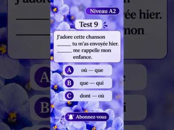 Test 9 NIVEAU A2 #французскийпополочкам #урокифранцузького #французскийонлайн #грамматикафранцузский