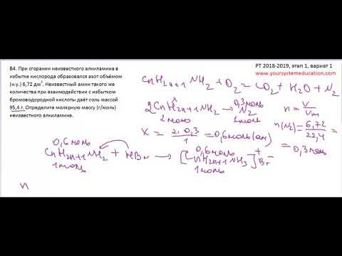 Задачи по химии. Амины. В4 РТ 18-19 (1 этап, вариант 1)