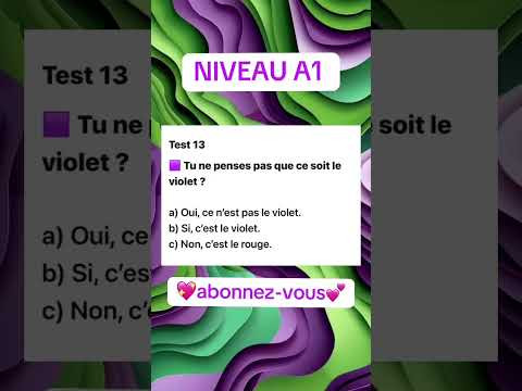 Test 13 NIVEAU A1 #французскийпополочкам #урокифранцузького #французский #education #fran&ccedil;ais