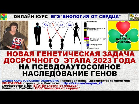НОВОЕ ГЕНЕТИЧЕСКОЕ ЗАДАНИЕ ИЗ ДОСРОЧНОГО ЭТАПА ЕГЭ 2023 НА ПСЕВДОАУТОСОМНОЕ НАСЛЕДОВАНИЕ НОВОЕ ГЕНЕТИЧЕСКОЕ ЗАДАНИЕ ИЗ ДОСРОЧНОГО ЭТАПА ЕГЭ 2023 НА ПСЕВДОАУТОСОМНОЕ НАСЛЕДОВАНИЕ