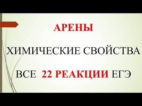 Арены. Химические свойства. Все 22 реакции ЕГЭ.