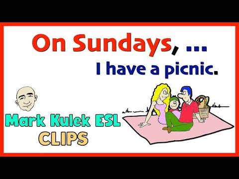Actions / Days of the Week  - English speaking practice (clips #6) | Mark Kulek ESL
