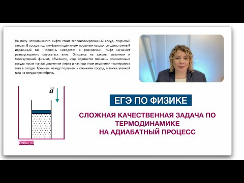 Сложная качественная задача по термодинамике на адиабатный процесс