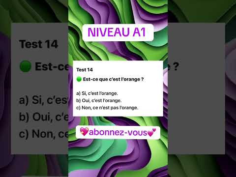 Test 14 NIVEAU A1 #французскийпополочкам #урокифранцузького #французский #education #fran&ccedil;ais
