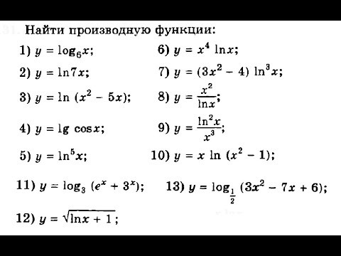 Урок 10. Производная логарифма. Производная логарифмической функции. Алгебра 10, 11 класс. Урок 10. Производная логарифма. Производная логарифмической функции. Алгебра 10, 11 класс.