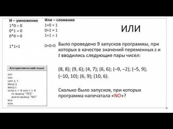 Алгоритм. Ветвление сложное